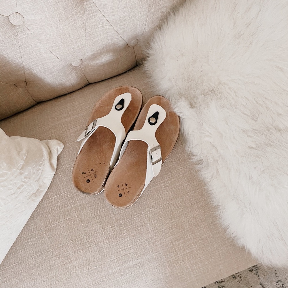 White Cork Sandals